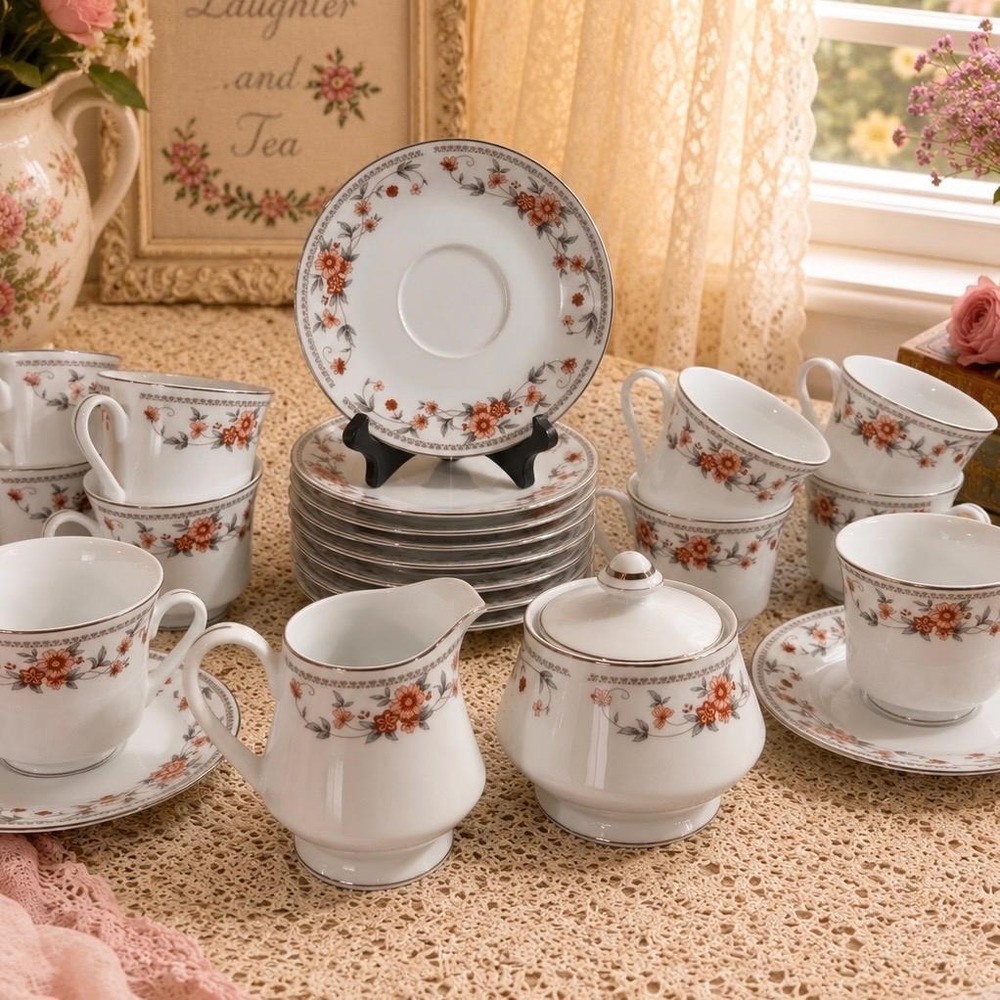 VTG Sheffield Anniversary Tea Coffee Set 10 Cups & Saucers Creamer & Sugar Bowl